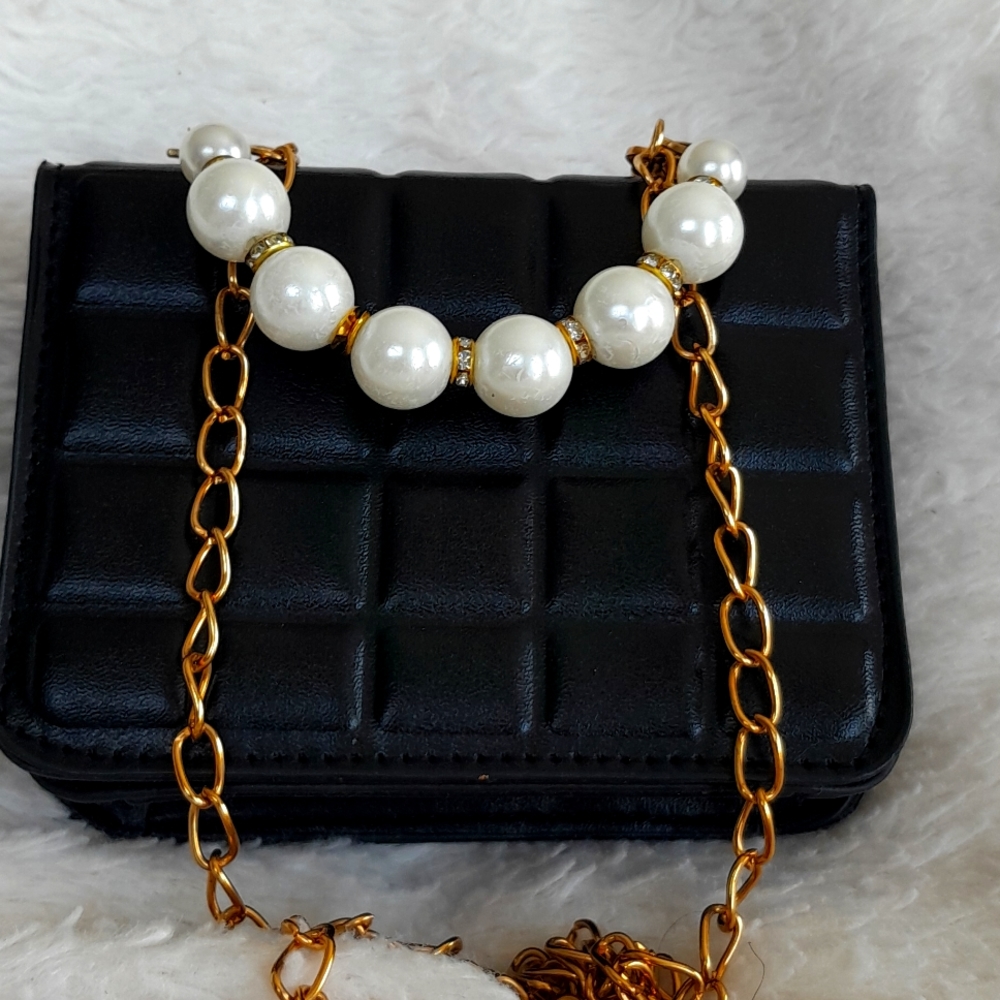 Mini purse with gold strap